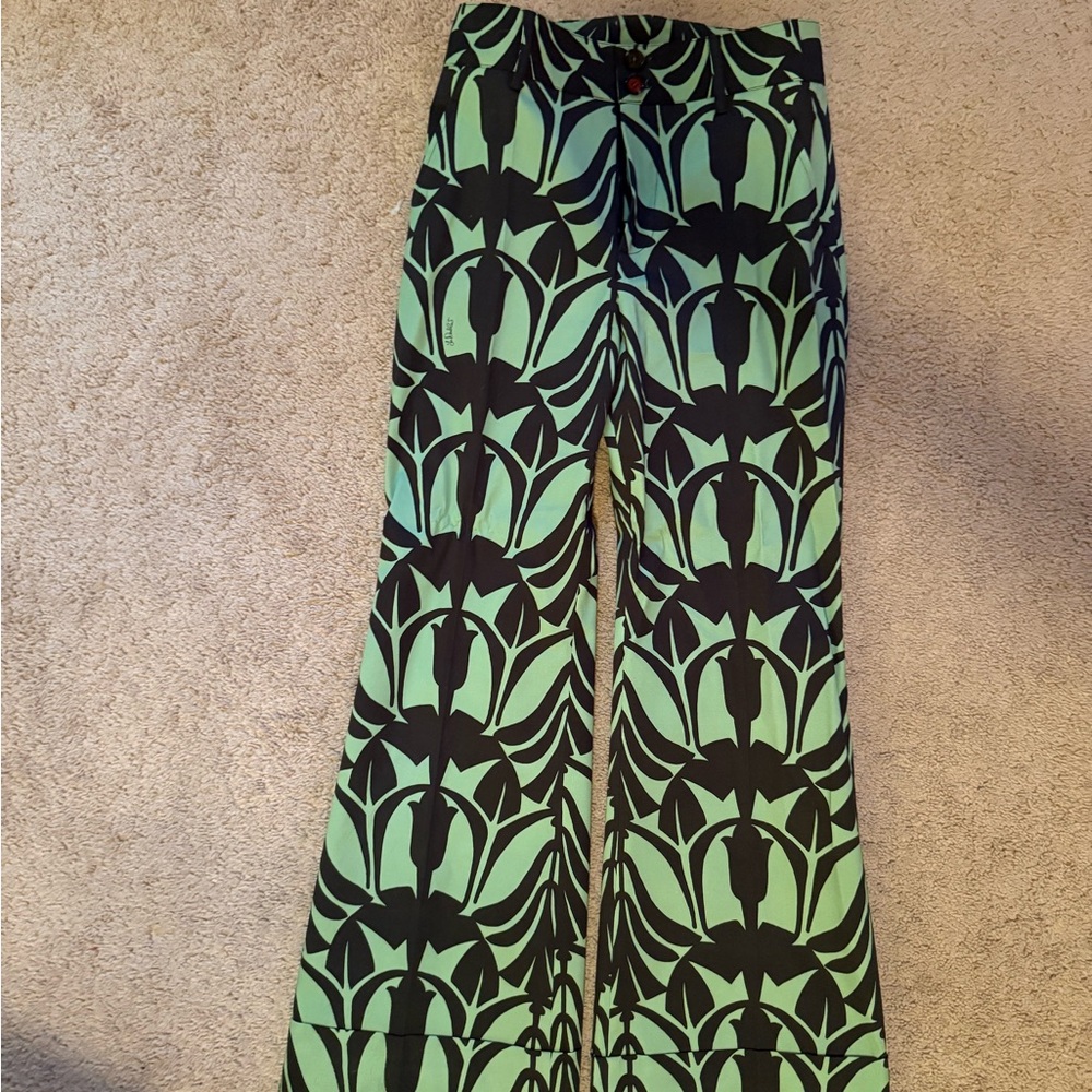LA DoubleJ Black and Green Hendrix Trousers - size S